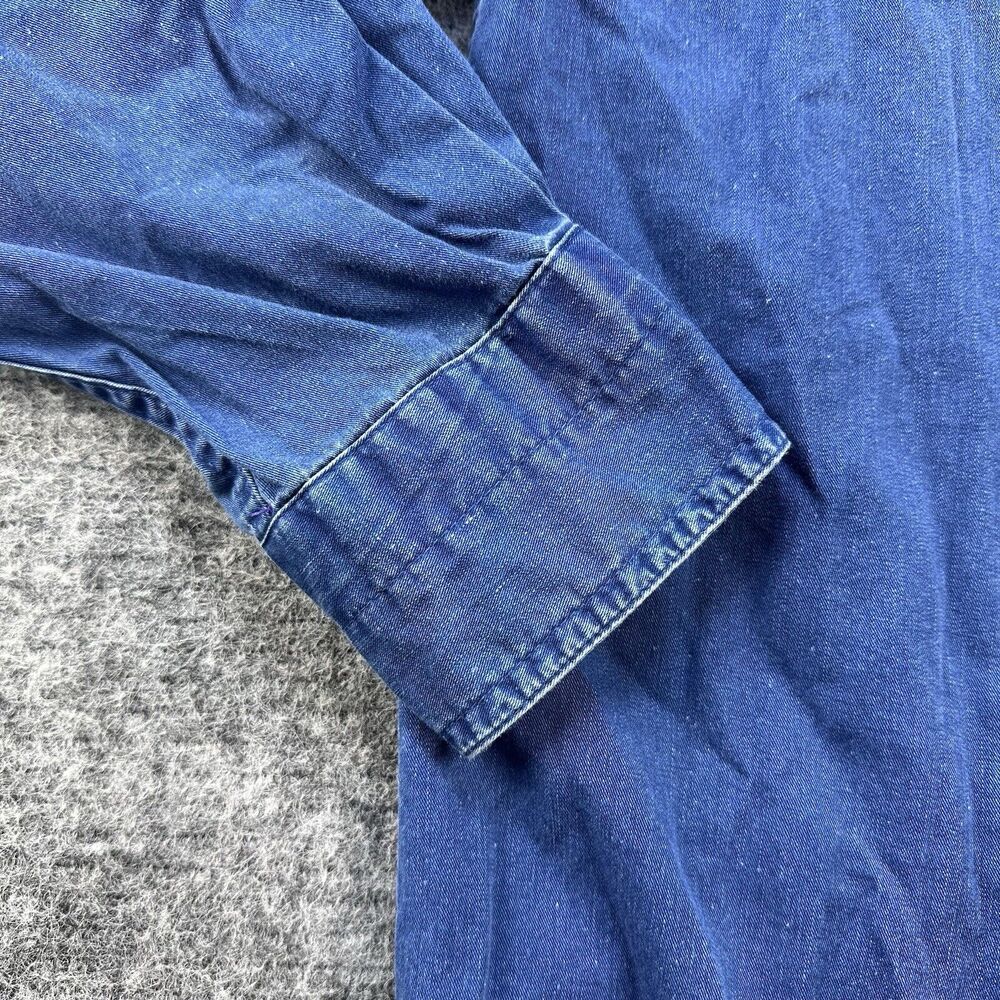Vintage 90s Looney Tunes Shirt Men XS Blue Chambray Tweety Warner Bros Studio - Picture 10 of 14